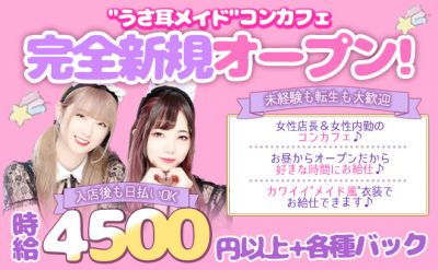 💖女性店長さんのコンカフェNEW OPEN💖朝＆昼＆夜の好きな時間に勤務OK✨時給4500円以上💕