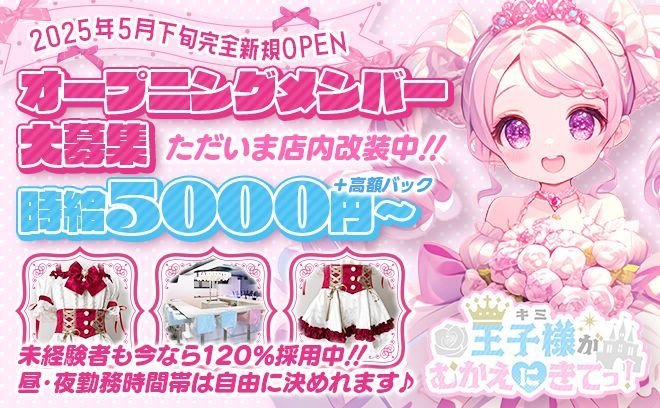 👑2025年下旬 完全新規OPEN👑お城の舞踏会がコンセプトの綺麗なお店🏰💕プリンセス大量募集中❣